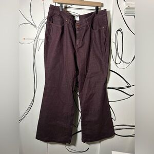 Lane Bryant Wine Signature Fit MidRise Flare Flex Waistband, Size 20 Like New